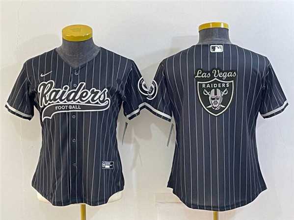 Women's Las Vegas Raiders Black Team Big Logo With Patch Cool Base Stitched Baseball Jersey(Run Small),We sell and wholesale Women's Las Vegas Raiders Black Team Big Logo With Patch Cool Base Stitched Baseball Jersey(Run Small) on line form chian!